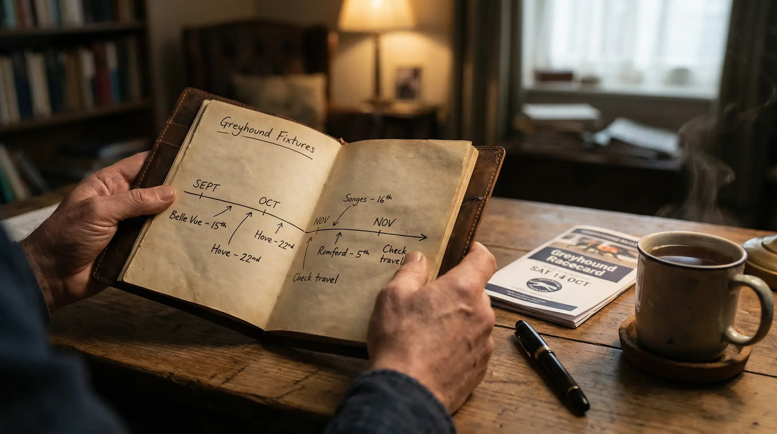 UK greyhound racing calendar with major fixture dates highlighted throughout the year