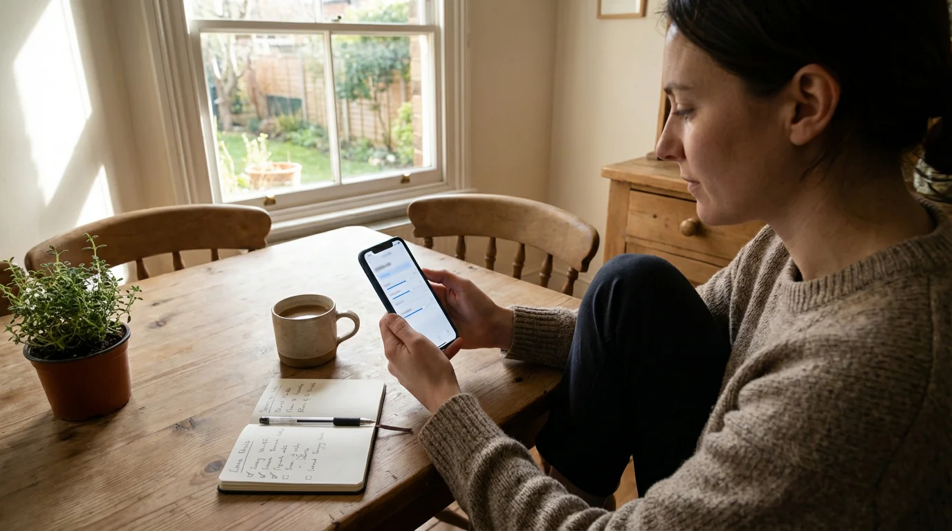 Person setting a deposit limit on a betting app on their phone at home